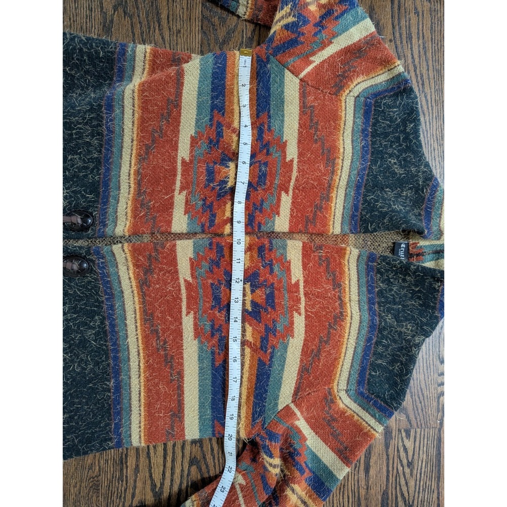 Cruel Denim Women's Long Aztec Open Front Cardigan Sweater Coat Duster Size L - Picture 8 of 9